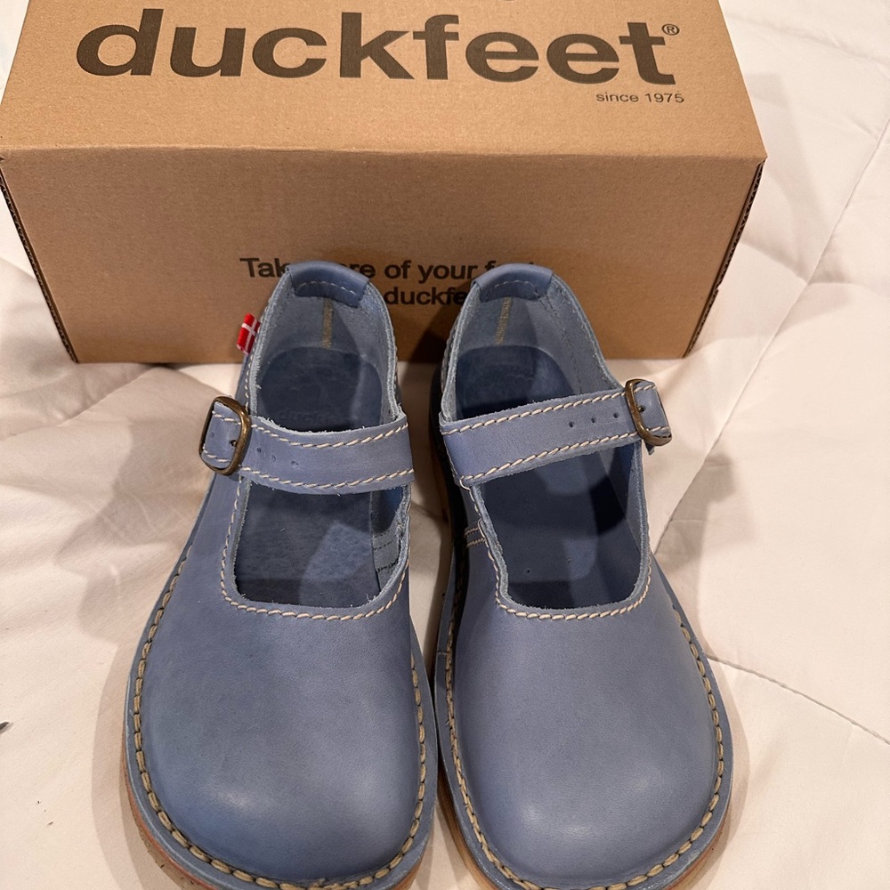 Duckfeet Mary Jane Himmerland, blue jeans color